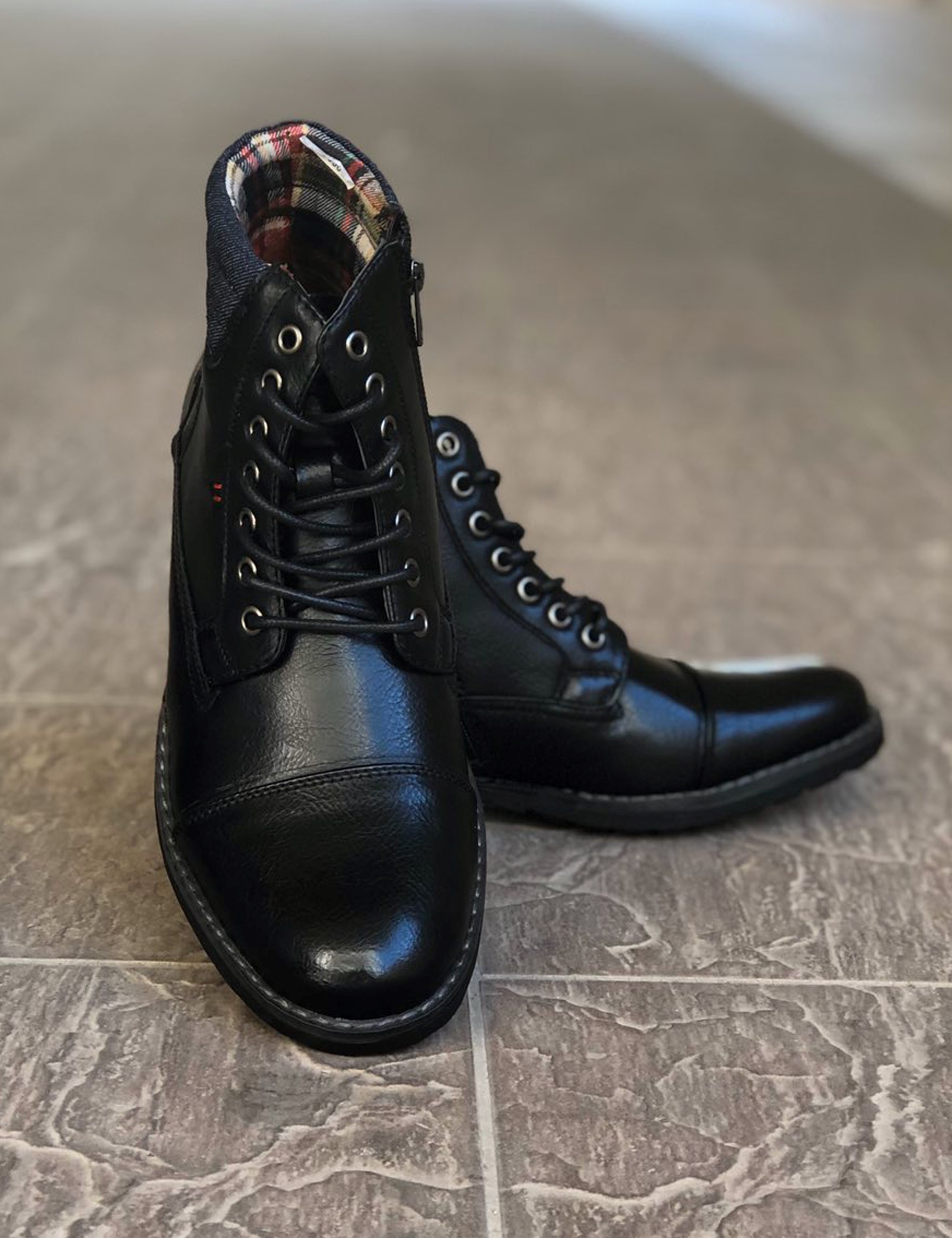 Ανδρικά μαύρα αρβυλάκια μαύρα με κορδόνια EL0601 φωτογραφία